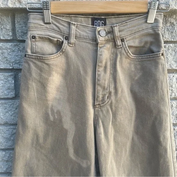 BDG Urban Outfitters High Rise Beige A Wide Leg Jeans Size 24/XS - Picture 2 of 8